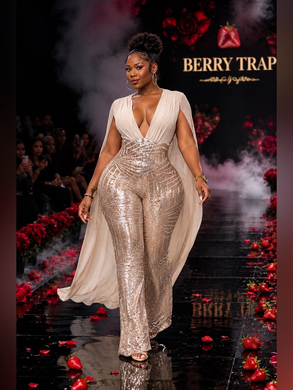 Plus Size Sequin Jumpsuit